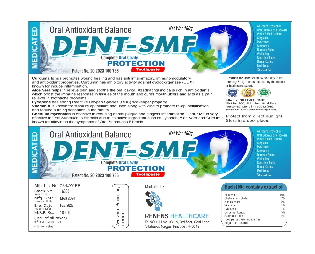 Dent-SMF toothpaste